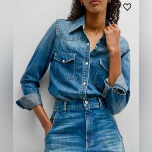 Nili Lotan Travis Denim Western Shirt Women’s Size M